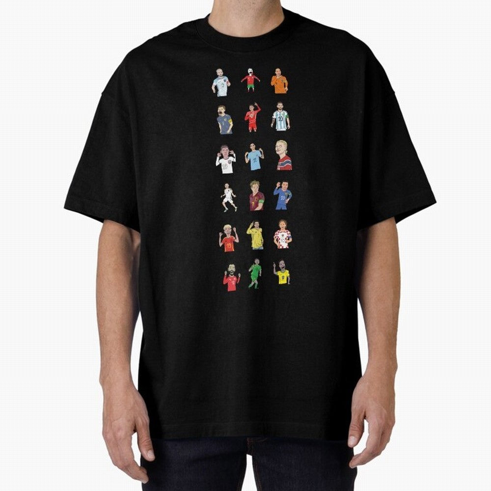 Badly Drawn Footballers Oversized T-Shirt Represent Football Lovers during FIFA World Cup 2026 Built around Messi, Germany Energy, Tournament Hype, Historic Matchups, Family Viewing Parties and Global Sports Pride; Ideal for Football Dads, Football
