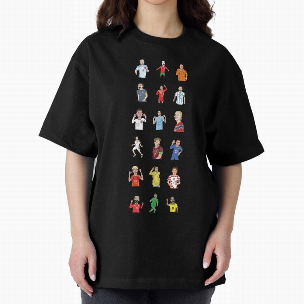 Badly Drawn Footballers Oversized T-Shirt Represent Football Lovers during FIFA World Cup 2026 Built around Messi, Germany Energy, Tournament Hype, Historic Matchups, Family Viewing Parties and Global Sports Pride; Ideal for Football Dads, Football