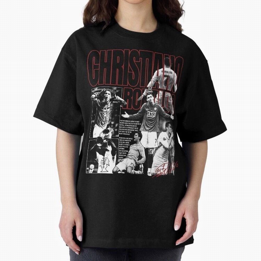 Cristiano Ronaldo Vintage Graphic Oversized T-Shirt Bring Match Day Fire to FIFA World Cup 2026 Group Stage Spirit, Built around Spain, Neymar, Match Day Excitement, Supporter Culture, Golden Goals and Global Football Passion; Perfect for People