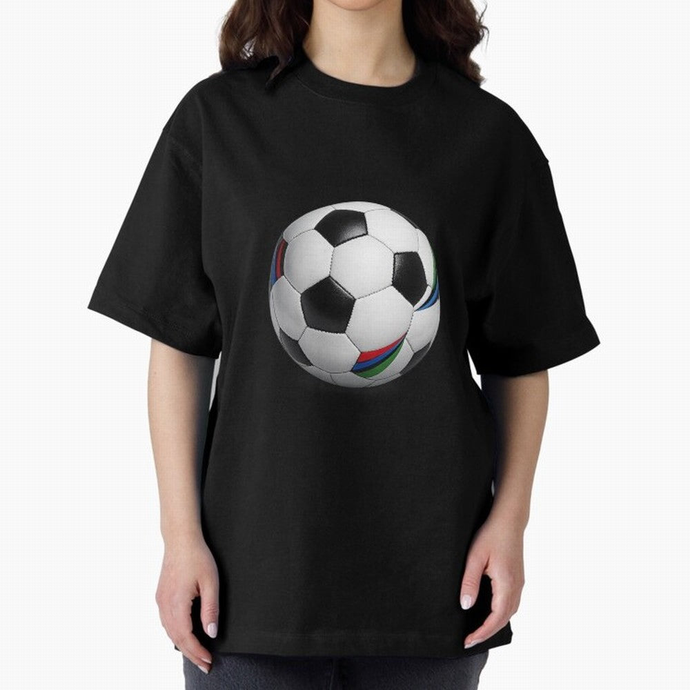 Kick Power Football Design | Classic Soccer Ball Sports Artwork Oversized T-Shirt Create FIFA World Cup 2026 Spirit, with Portugal, Messi, Neymar and Mbappe, Championship Spirit, Famous Goals, Roaring Crowds and International Football Unity;