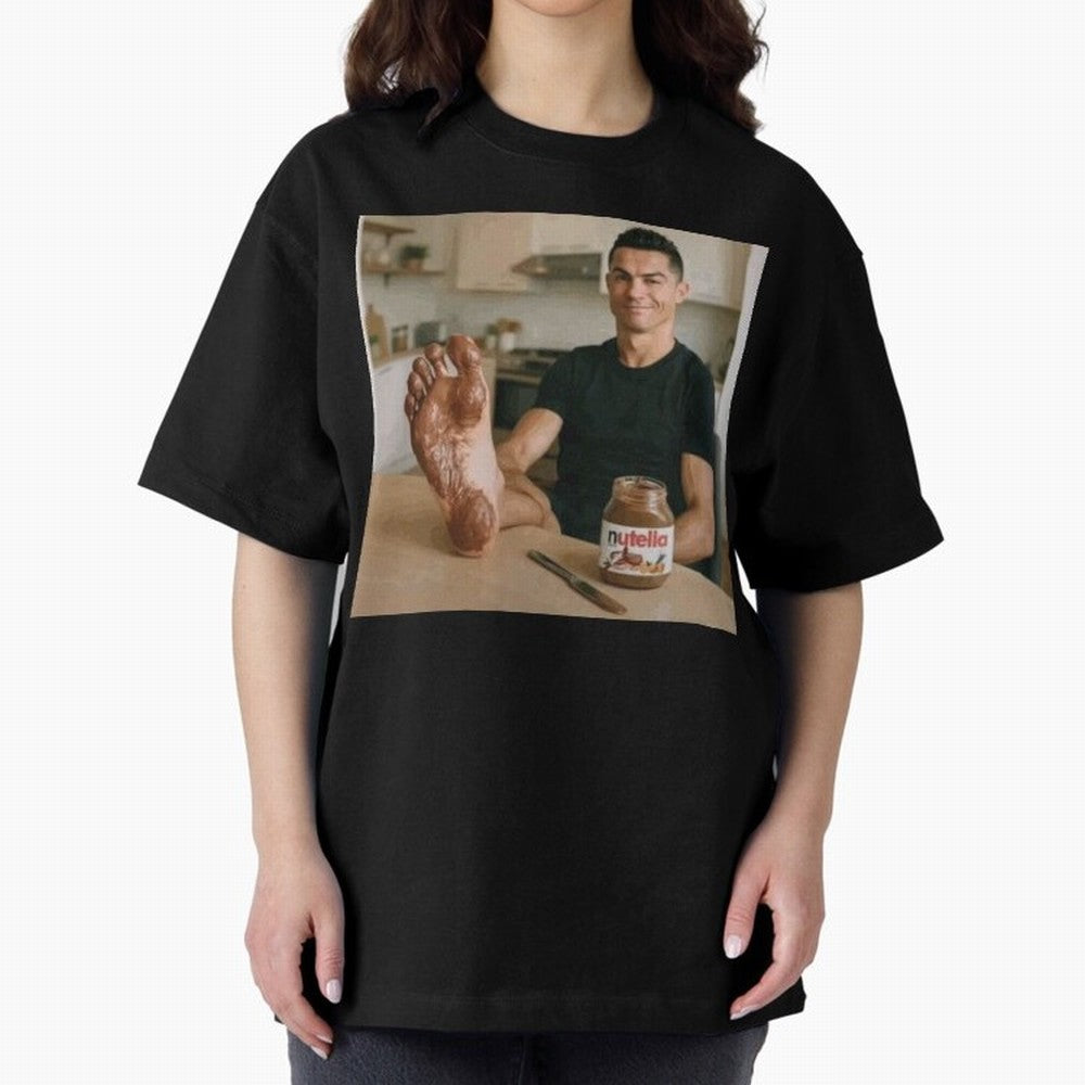 Ronaldo Nutella (LOW RES) Oversized T-Shirt Live the Energy of FIFA World Cup 2026 Spirit, Celebrating Brazil, Portugal and Argentina, CR7, Football Passion, Legendary Performances, Festival Vibes and Supporter Community; Ideal for Passionate Fans