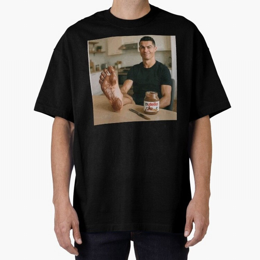 Ronaldo Nutella (LOW RES) Oversized T-Shirt Live the Energy of FIFA World Cup 2026 Spirit, Celebrating Brazil, Portugal and Argentina, CR7, Football Passion, Legendary Performances, Festival Vibes and Supporter Community; Ideal for Passionate Fans