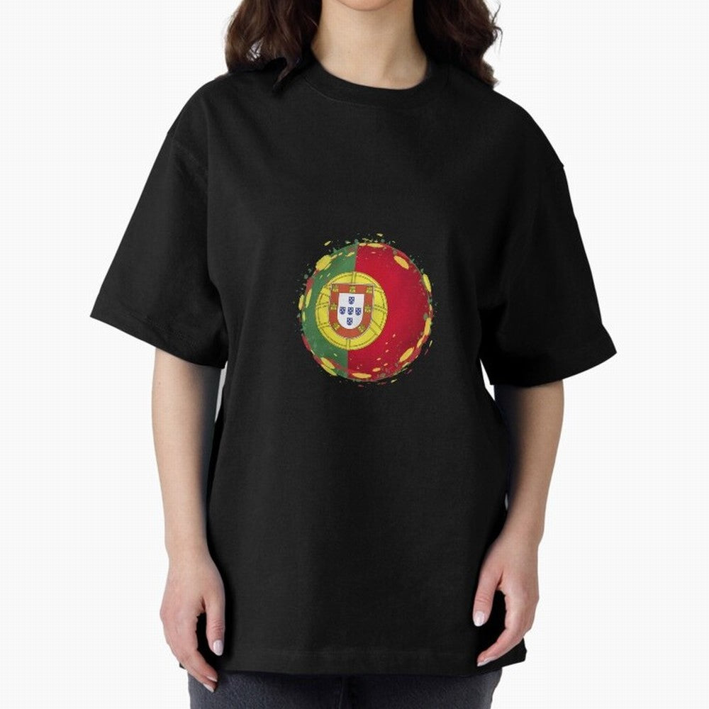 Portugal Oversized T-Shirt Honor the Beautiful Game during Global Football Passion for FIFA World Cup 2026 USA Canada Mexico, Driven by CR7 and Messi, Spain, Soccer Culture, Superstar Moments, National Team Dreams and Competitive Fire; Perfect for