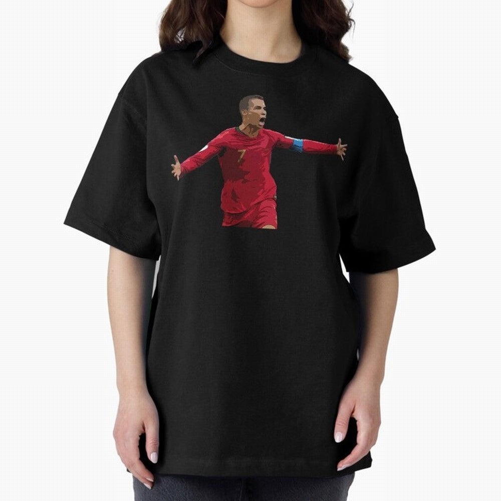 Cristiano Ronaldo Oversized T-Shirt Carry the Dream of FIFA World Cup 2026 USA Canada Mexico Spirit, Capturing Germany, Messi and Cristiano Ronaldo, Champion Mindset, Group Stage Buzz, Knockout Tension and Passionate Fan Culture; Created for Match