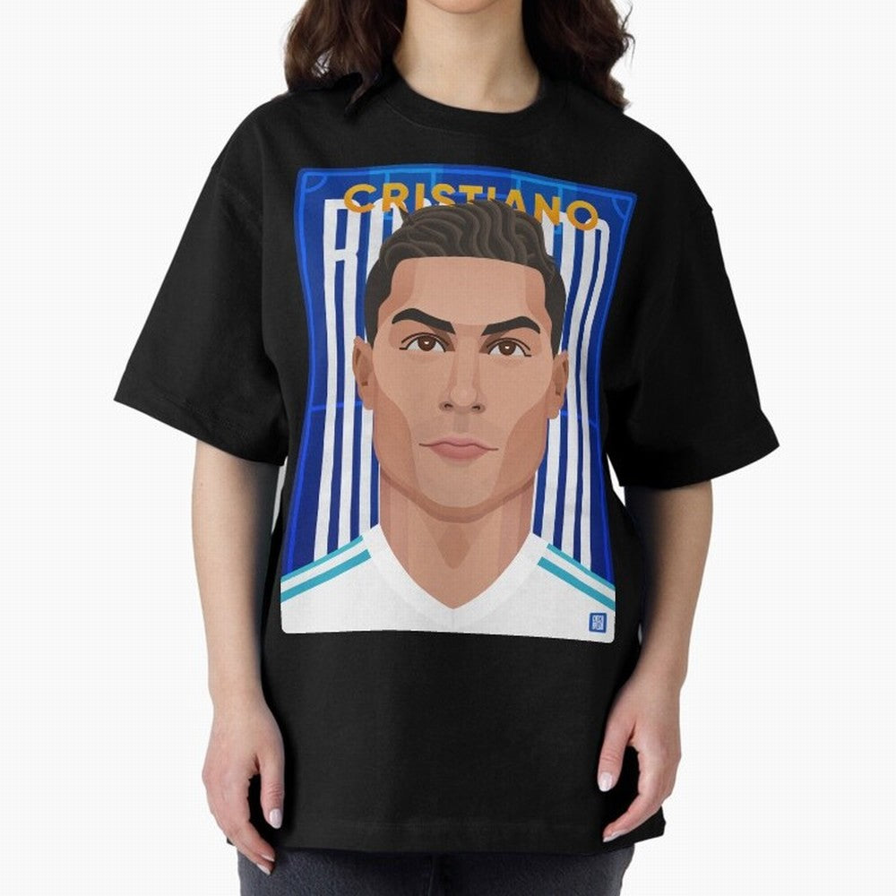 Cristiano Ronaldo (RM) | The Commander Oversized T-Shirt Treasure FIFA World Cup 2026 USA Canada Mexico Spirit, Driven by Portugal, Spain and Germany, Messi and Cristiano Ronaldo, Goal Celebration Energy, Supporter Heritage, Football Icons and