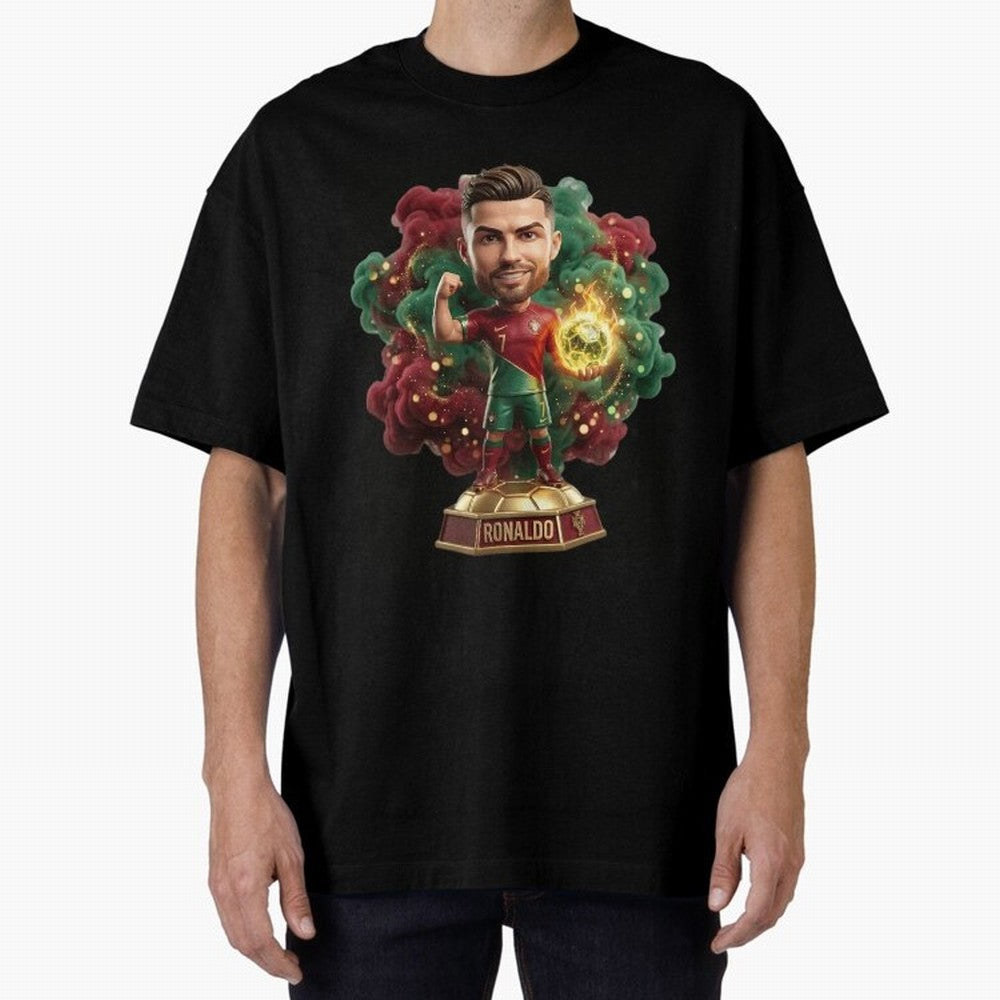 Ronaldo Portugal 2026 - Legend Soccer Chibi 3D Oversized T-Shirt Share Global Football Passion for FIFA World Cup 2026 Group Stage, Celebrating Messi, Neymar and Mbappe, Spain and Netherlands, Soccer Culture, Superstar Moments, National Team Dreams