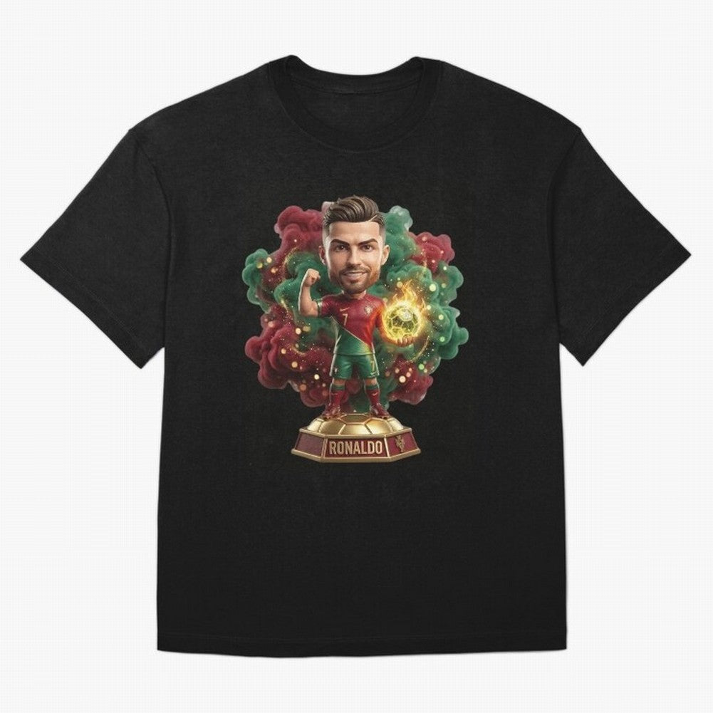 Ronaldo Portugal 2026 - Legend Soccer Chibi 3D Oversized T-Shirt Share Global Football Passion for FIFA World Cup 2026 Group Stage, Celebrating Messi, Neymar and Mbappe, Spain and Netherlands, Soccer Culture, Superstar Moments, National Team Dreams