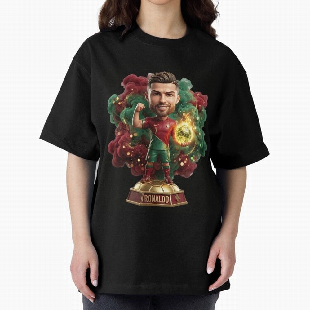 Ronaldo Portugal 2026 - Legend Soccer Chibi 3D Oversized T-Shirt Share Global Football Passion for FIFA World Cup 2026 Group Stage, Celebrating Messi, Neymar and Mbappe, Spain and Netherlands, Soccer Culture, Superstar Moments, National Team Dreams