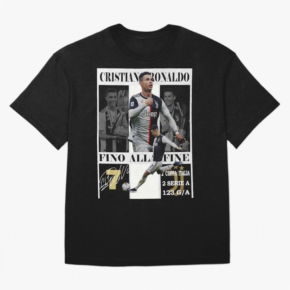 Cristiano Ronaldo Juventus Poster - Iconic CR7 Turin Fan Art Print Oversized T-Shirt Bring a Champion Mindset to Global Football Passion for FIFA World Cup 2026, with Messi, CR7 and Mbappe, Spain and Netherlands, Tournament Hype, Historic Matchups,