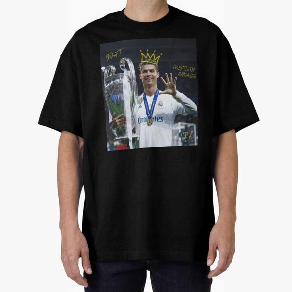 Cristiano Ronaldo- GOAT Oversized T-Shirt Carry the Colors and Pride of FIFA World Cup 2026 Group Stage for Fans of CR7 and Messi and Germany, Bringing Worldwide Fan Energy, Dramatic Goals, Stadium Lights and Championship Celebrations; Perfect for