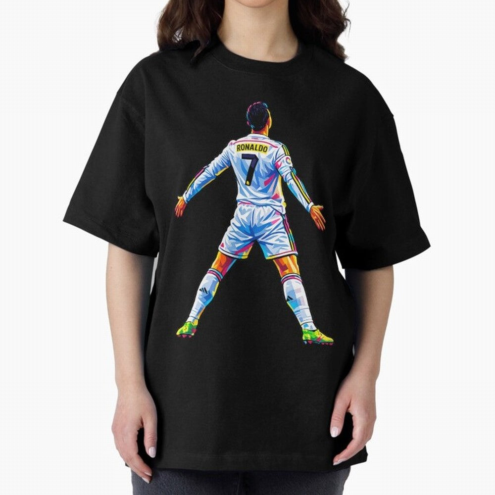 The GOAT Ronaldo Oversized T-Shirt Follow the Final Road of FIFA World Cup 2026 for Fans of Cristiano Ronaldo, Haaland and CR7 and France, Bringing Match Day Excitement, Supporter Culture, Golden Goals and Global Football Passion; Made for