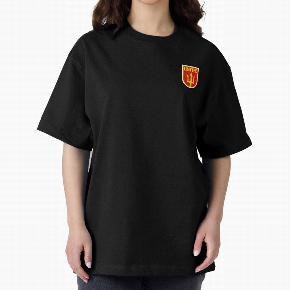 Manchester United Classic Shield Oversized T-Shirt Bring Global Tournament Vibes to FIFA World Cup 2026 Spirit, Centered on Germany, Haaland, Vintage Soccer Flavor, Modern Football Stars, National Flags and Final Night Emotion; Perfect for Fans,