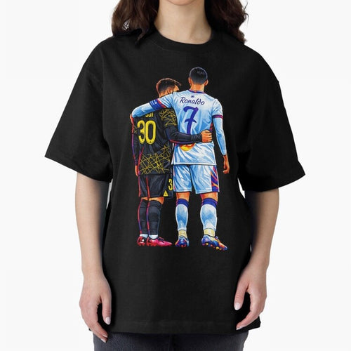 2 GOATS Oversized T-Shirt Celebrate Golden Goal Energy in the FIFA World Cup 2026 USA Canada Mexico Journey through Mbappe and Neymar Highlights, England and Germany Pride, Supporter Pride, Iconic Celebrations, Legendary Names and Global Match Day