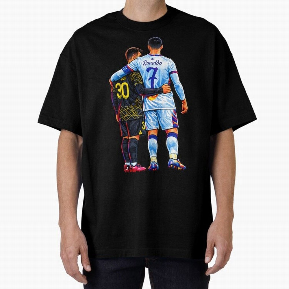 2 GOATS Oversized T-Shirt Celebrate Golden Goal Energy in the FIFA World Cup 2026 USA Canada Mexico Journey through Mbappe and Neymar Highlights, England and Germany Pride, Supporter Pride, Iconic Celebrations, Legendary Names and Global Match Day