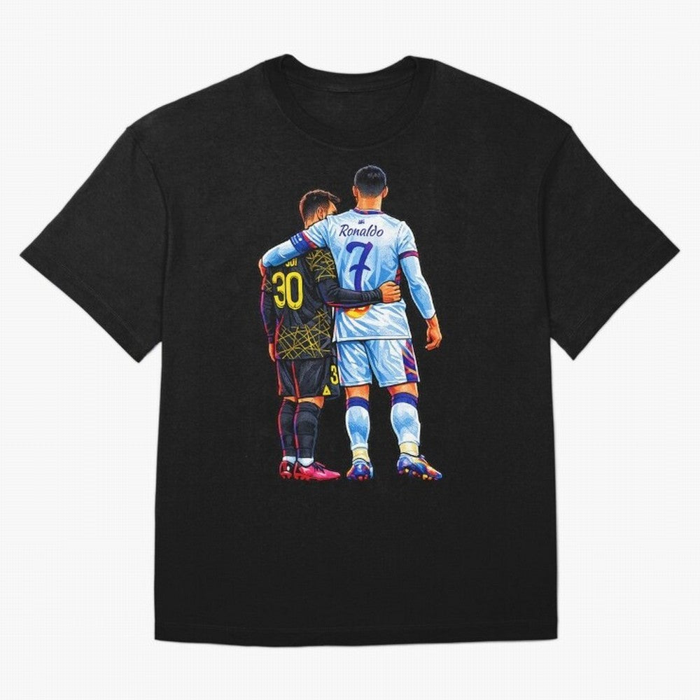 2 GOATS Oversized T-Shirt Celebrate Golden Goal Energy in the FIFA World Cup 2026 USA Canada Mexico Journey through Mbappe and Neymar Highlights, England and Germany Pride, Supporter Pride, Iconic Celebrations, Legendary Names and Global Match Day
