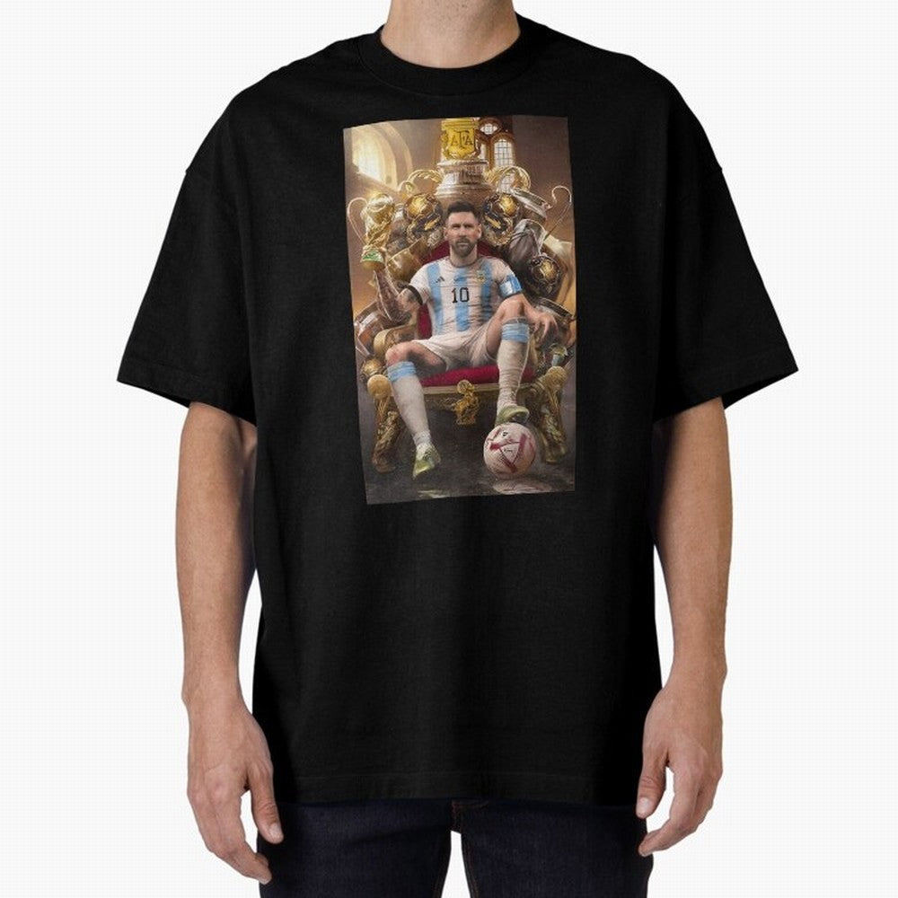 Lionel Messi Oversized T-Shirt Support FIFA World Cup 2026 Celebrating CR7 and Messi, Brazil, Portugal and Argentina Energy, Worldwide Fan Energy, Dramatic Goals, Stadium Lights and Championship Celebrations; Ideal for Passionate Fans Who Love