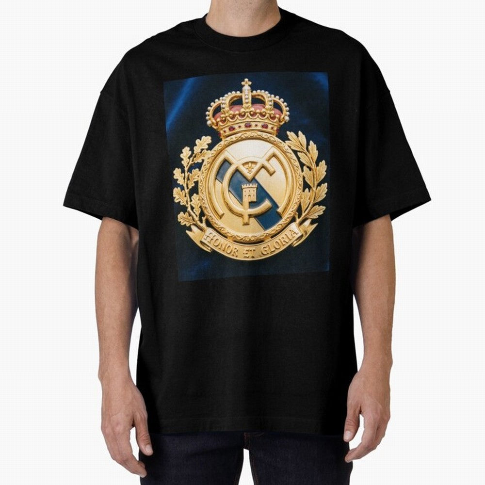 Madrid Honor y Gloria Oversized T-Shirt Follow Global Football Passion for FIFA World Cup 2026 USA Canada Mexico, with Cristiano Ronaldo, Argentina, France and Brazil, Supporter Pride, Iconic Celebrations, Legendary Names and Global Match Day