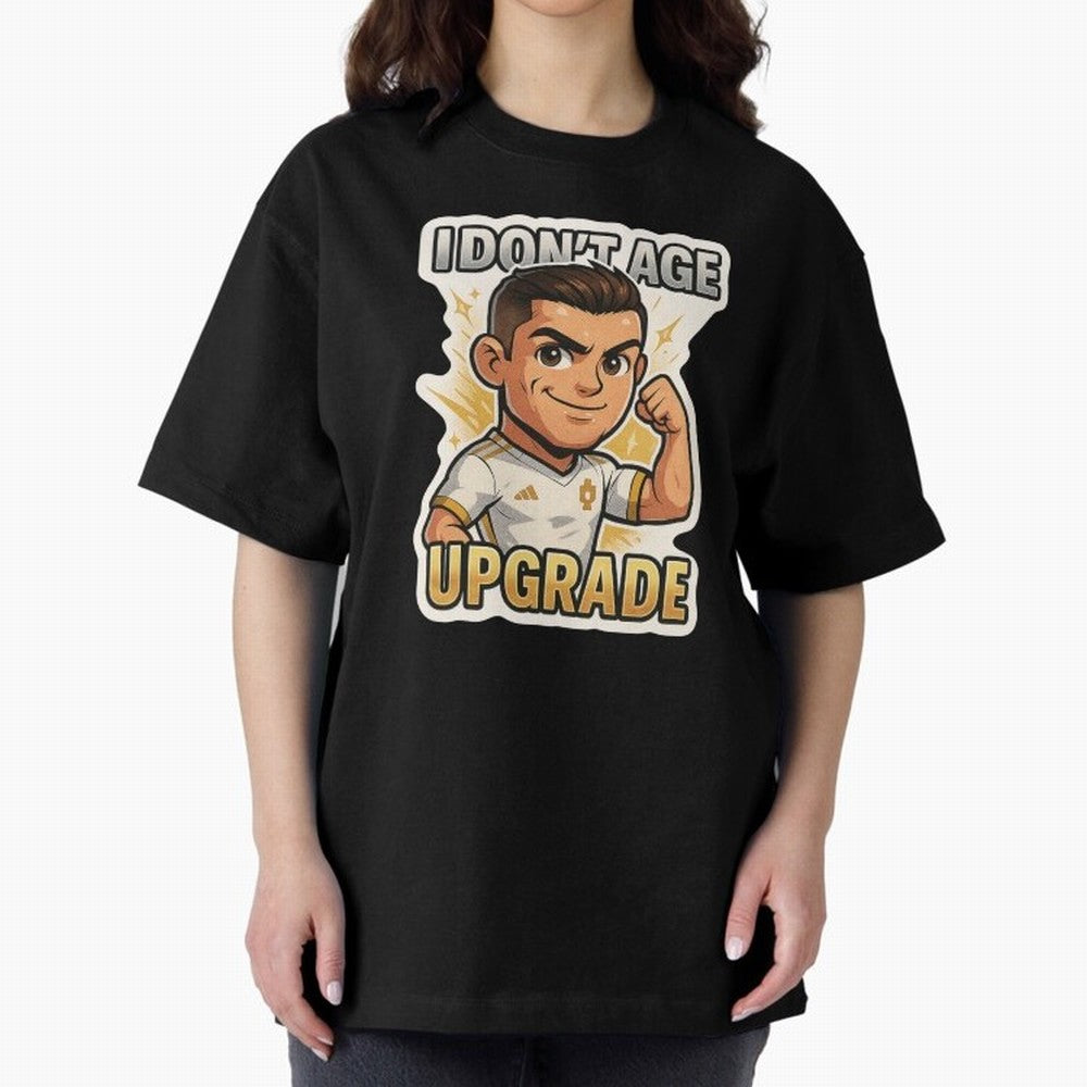 I Dont Age Upgrade Oversized T-Shirt Spotlight FIFA World Cup 2026 Spirit, Filled with Spain and Netherlands, CR7 and Messi, Championship Spirit, Famous Goals, Roaring Crowds and International Football Unity; Great for Supporters Who Love Legendary