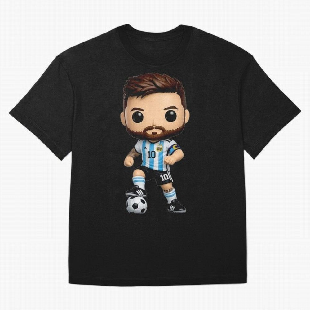 Lionel Messi Figurine Oversized T-Shirt Celebrate Classic Football Spirit in FIFA World Cup 2026 for Fans of CR7 and Messi and England and Germany, Bringing Football History, Final Match Energy, Crowd Noise and Once in a Lifetime Moments; Great for