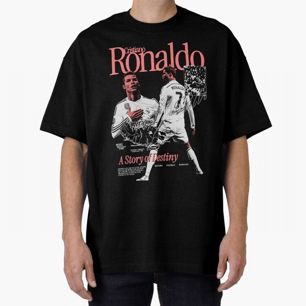 CR7 Cristiano Oversized T-Shirt Mark FIFA World Cup 2026 USA Canada Mexico for Fans of Messi, Neymar and Mbappe and Brazil, Bringing Supporter Pride, Iconic Celebrations, Legendary Names and Global Match Day Energy; Perfect for Fans, Collectors,
