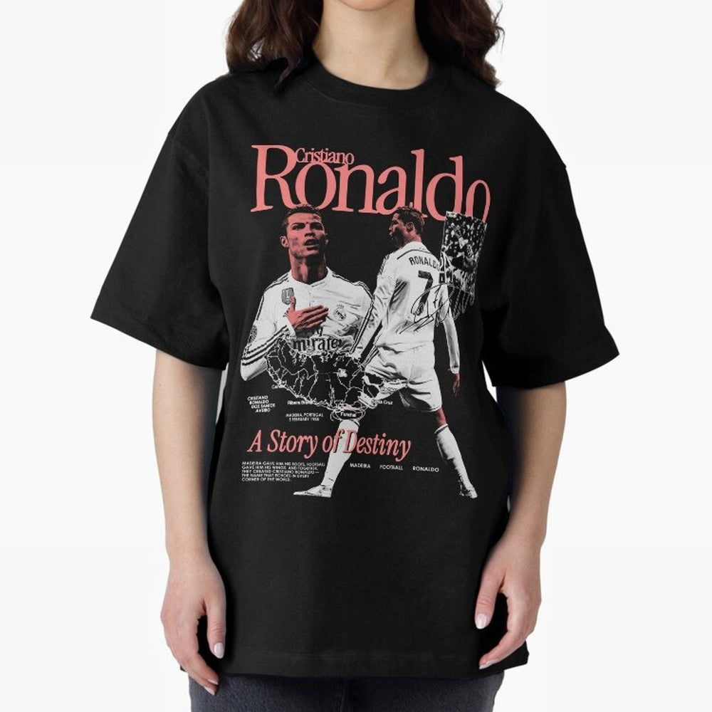CR7 Cristiano Oversized T-Shirt Mark FIFA World Cup 2026 USA Canada Mexico for Fans of Messi, Neymar and Mbappe and Brazil, Bringing Supporter Pride, Iconic Celebrations, Legendary Names and Global Match Day Energy; Perfect for Fans, Collectors,
