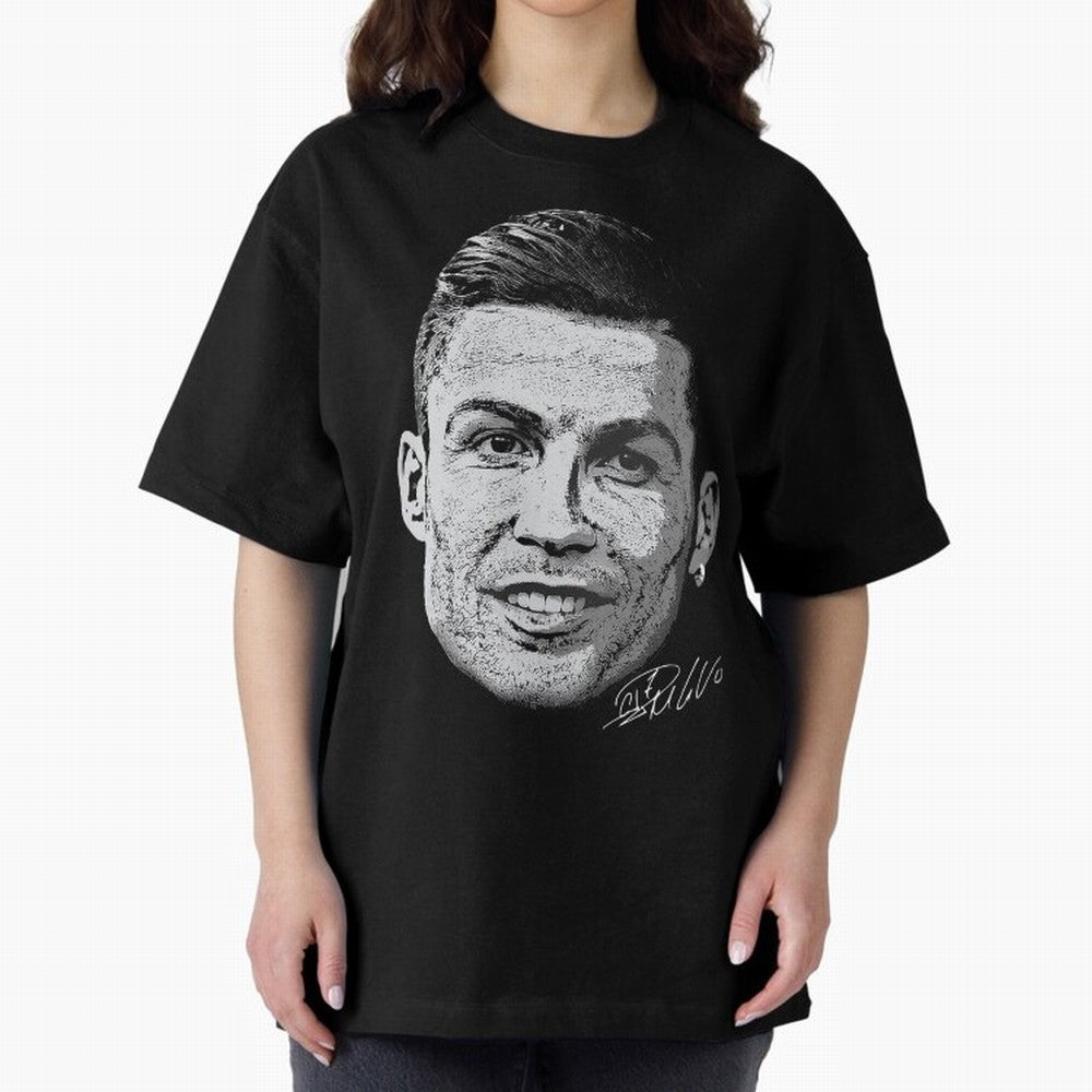 Cristiano Ronaldo Signed Oversized T-Shirt Keep the Match Day Mood of FIFA World Cup 2026 USA Canada Mexico Spirit, Made for France, Mbappe and Neymar, Football Passion, Legendary Performances, Festival Vibes and Supporter Community; Perfect for
