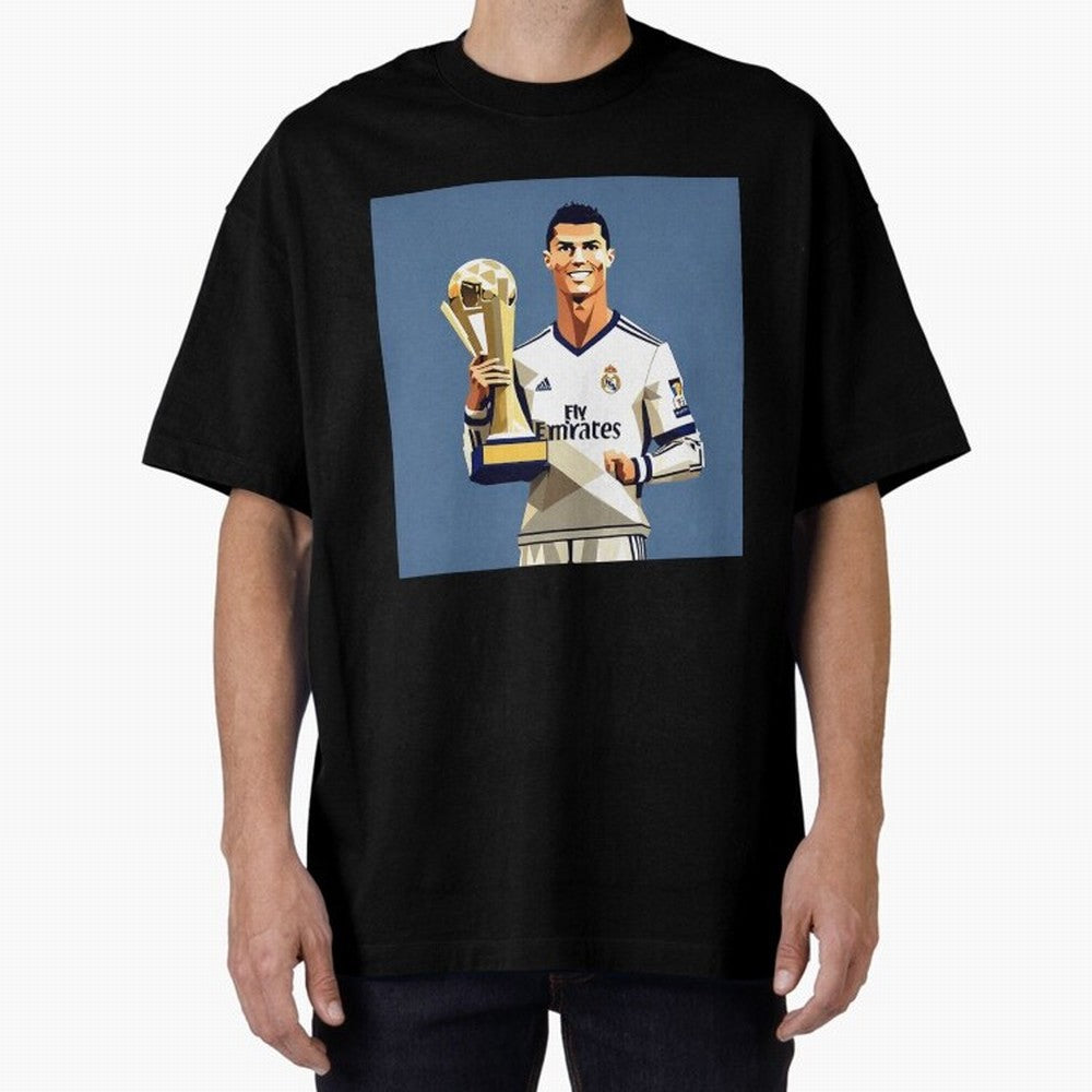 Cristiano Ronaldo Cr7 The Best Artwork Futbol Soccer Oversized T-Shirt Relive the Noise and Pride of the FIFA World Cup 2026 USA Canada Mexico Journey through Neymar Highlights, Spain Pride, Stadium Chants, National Pride, Trophy Dreams and