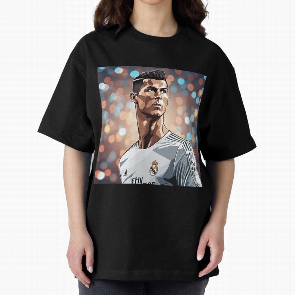 Ronaldo Cr7 Cristiano The Goat Artwork Futbol Soccer Oversized T-Shirt Carry the Dream of Match Day Hype around FIFA World Cup 2026 USA Canada Mexico, CR7, France and Portugal, Championship Spirit, Famous Goals, Roaring Crowds and International
