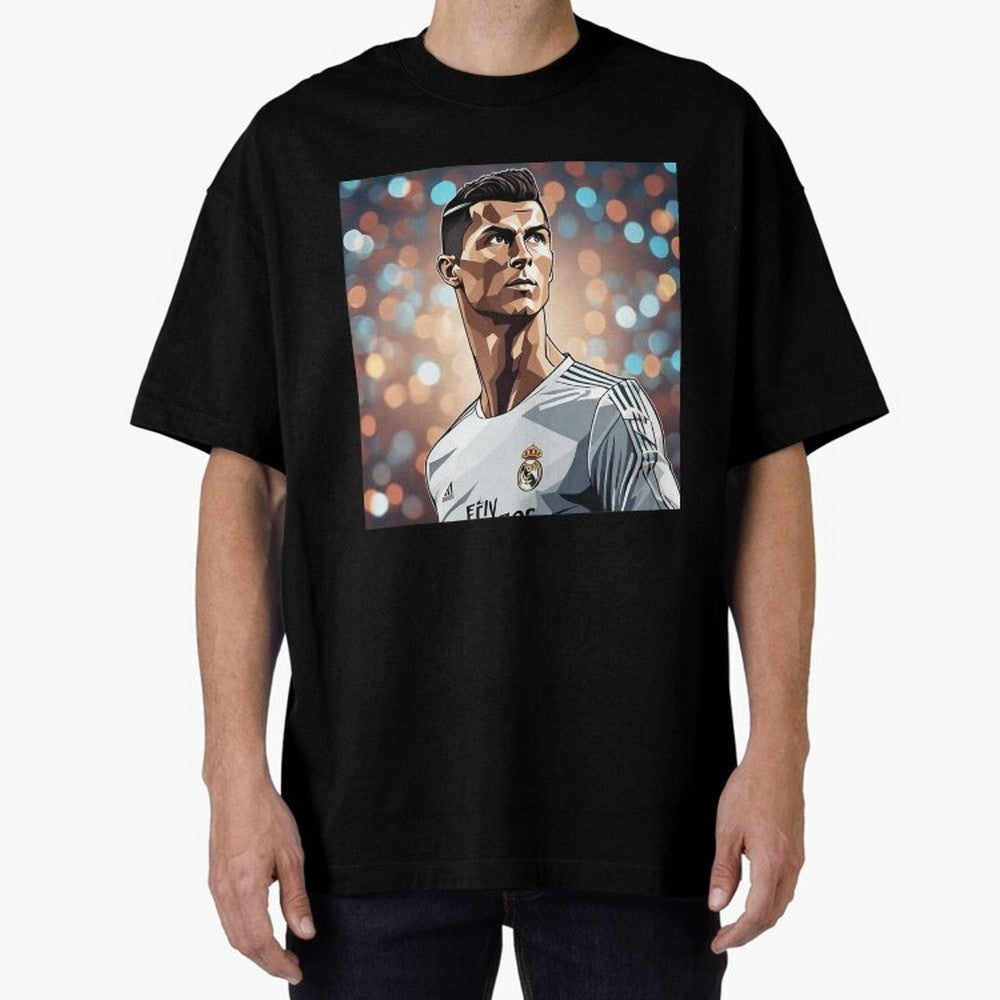 Ronaldo Cr7 Cristiano The Goat Artwork Futbol Soccer Oversized T-Shirt Carry the Dream of Match Day Hype around FIFA World Cup 2026 USA Canada Mexico, CR7, France and Portugal, Championship Spirit, Famous Goals, Roaring Crowds and International
