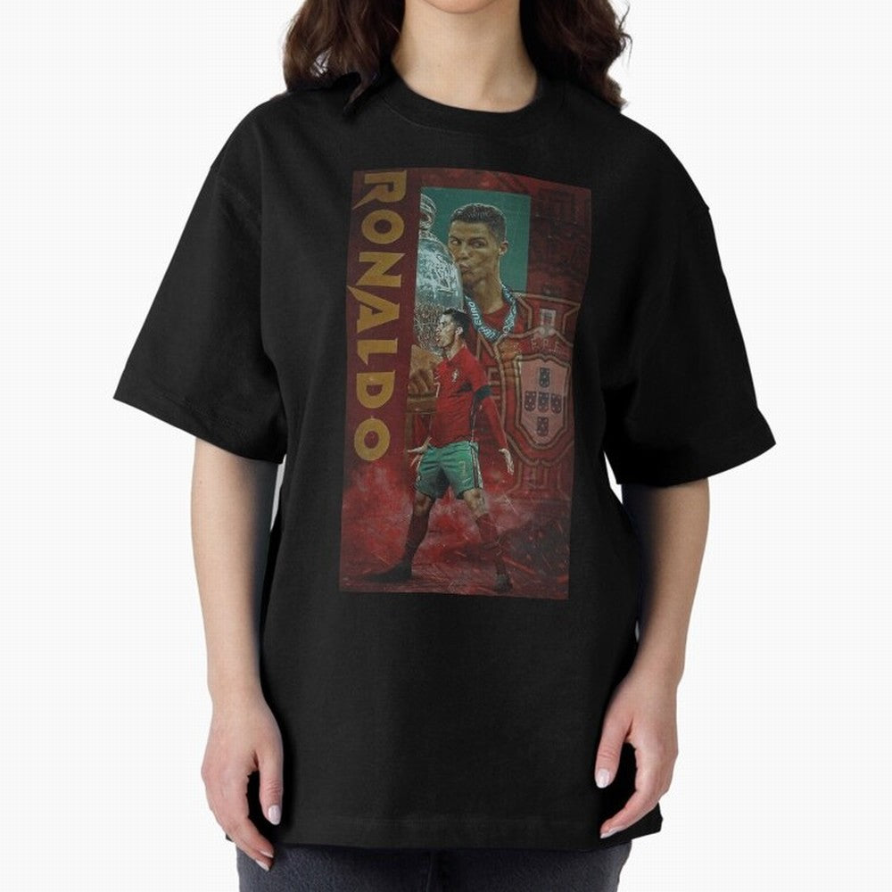 Cristiano Ronaldo Oversized T-Shirt Back the Journey through Match Day Hype around FIFA World Cup 2026, Mbappe and Neymar, Spain, Retro Football Energy, Iconic Rivalries, Trophy Chase Drama and Stadium Atmosphere; Made for Die Hard Supporters,