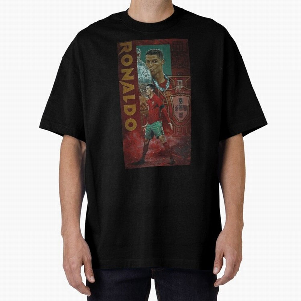 Cristiano Ronaldo Oversized T-Shirt Back the Journey through Match Day Hype around FIFA World Cup 2026, Mbappe and Neymar, Spain, Retro Football Energy, Iconic Rivalries, Trophy Chase Drama and Stadium Atmosphere; Made for Die Hard Supporters,