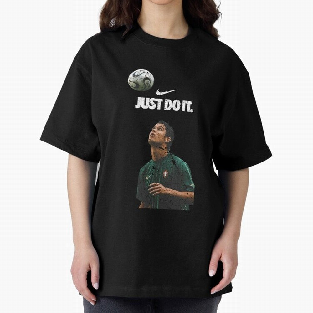 Cristiano Ronaldo Just Do It Oversized T-Shirt Show Your Love for FIFA World Cup 2026 Filled with CR7 and Messi, Netherlands Energy, Global Supporter Spirit, Legendary Goals, National Colors and Tournament Celebration; Built for Supporters Chasing