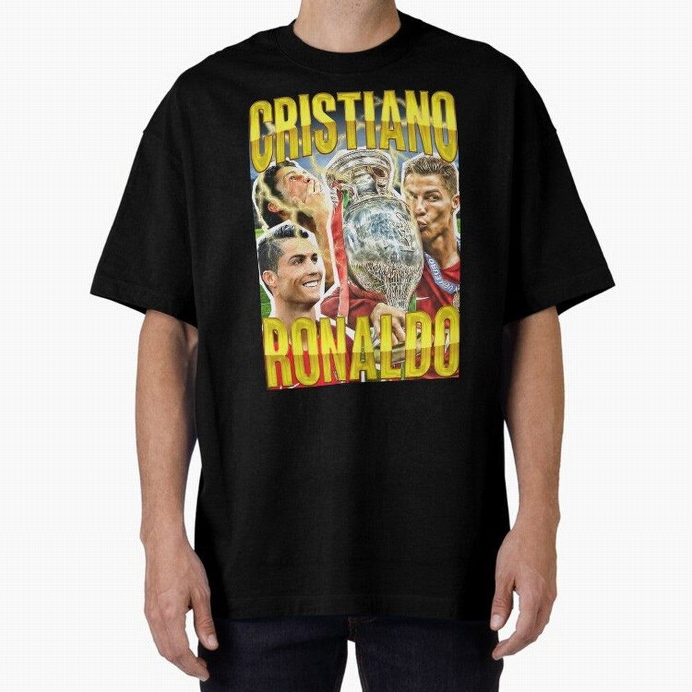 Cristiano Ronaldo Cr7 Siuuu El Bicho Oversized T-Shirt Celebrate Fan Favorites in Match Day Hype around FIFA World Cup 2026, Haaland and Mbappe, Brazil, Sports Nostalgia, International Competition, Famous Players and Unforgettable Victories;