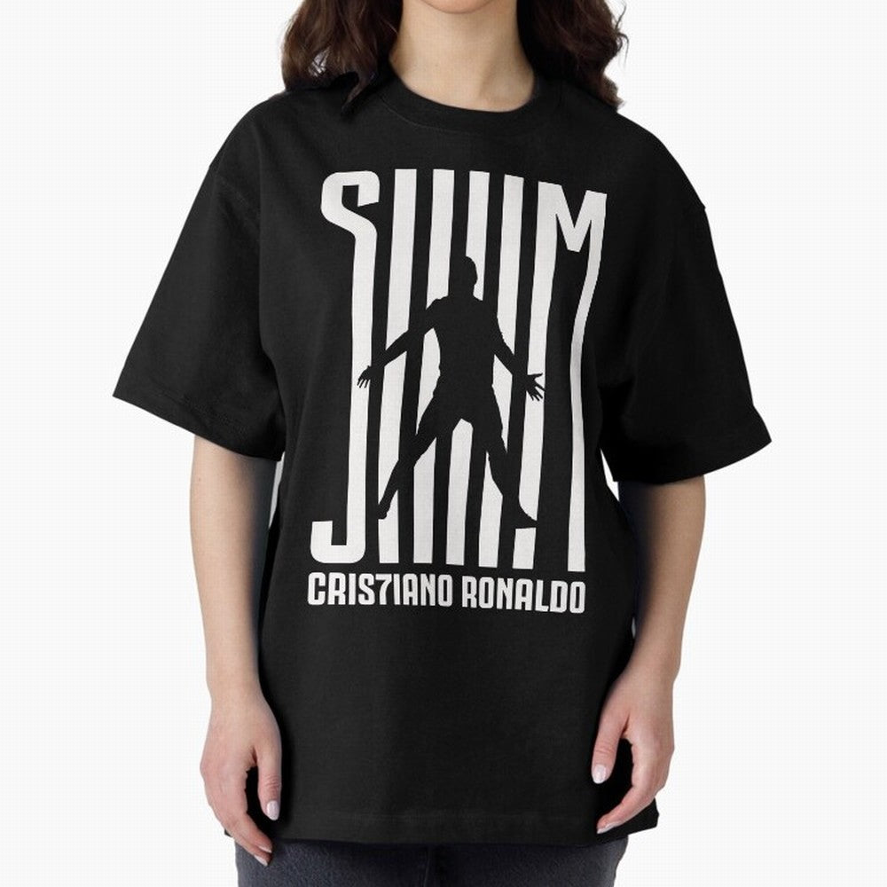Cristiano Ronaldo - SIM Oversized T-Shirt Celebrate National Team Dreams in FIFA World Cup 2026 Group Stage with Messi, France Energy, Stadium Chants, National Pride, Trophy Dreams and Unforgettable Football Memories; Created for Match Day Parties,