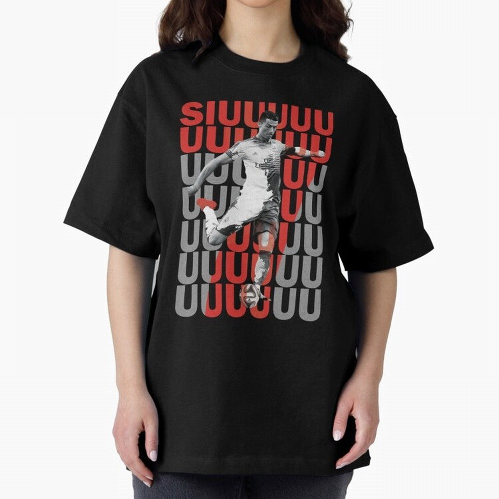 Siuuuuuu Cristiano Ronaldo Oversized T-Shirt Honor the Beautiful Game during Match Day Hype around FIFA World Cup 2026, Mbappe and Neymar, Brazil, Supporter Pride, Iconic Celebrations, Legendary Names and Global Match Day Energy; Perfect for