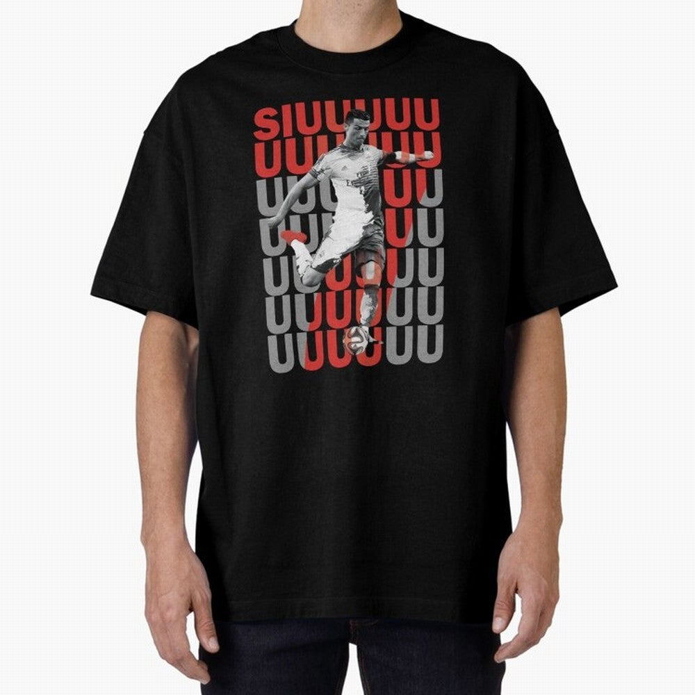 Siuuuuuu Cristiano Ronaldo Oversized T-Shirt Honor the Beautiful Game during Match Day Hype around FIFA World Cup 2026, Mbappe and Neymar, Brazil, Supporter Pride, Iconic Celebrations, Legendary Names and Global Match Day Energy; Perfect for