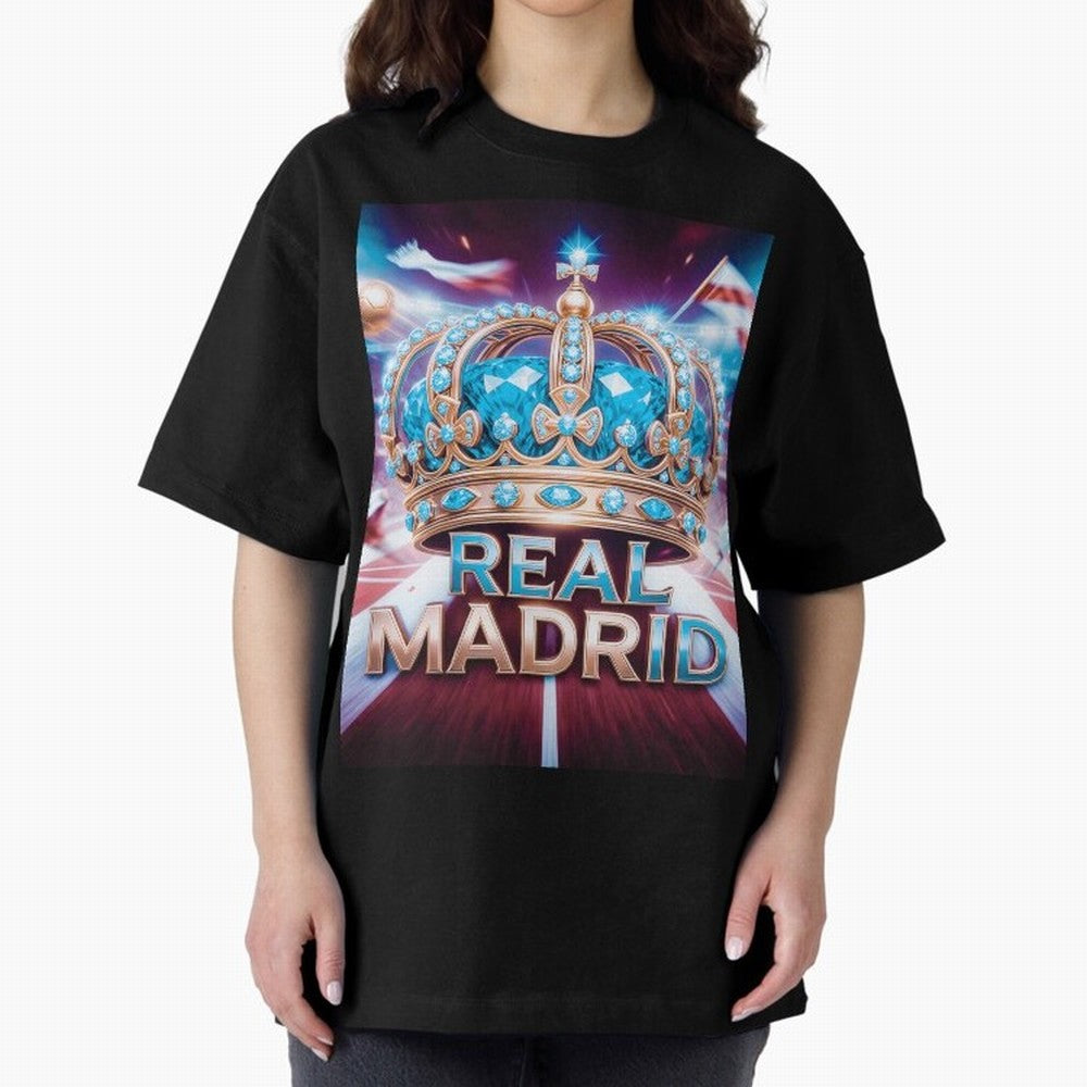 Real Madrid Oversized T-Shirt Celebrate Football Dreams Across FIFA World Cup 2026 Group Stage for Fans of Messi and Germany, Bringing Global Supporter Spirit, Legendary Goals, National Colors and Tournament Celebration; Made for Collectors Who
