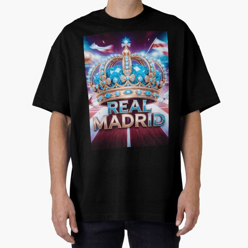 Real Madrid Oversized T-Shirt Celebrate Football Dreams Across FIFA World Cup 2026 Group Stage for Fans of Messi and Germany, Bringing Global Supporter Spirit, Legendary Goals, National Colors and Tournament Celebration; Made for Collectors Who