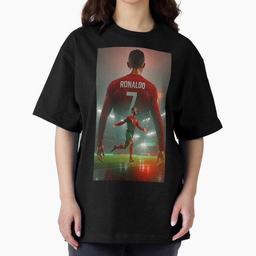 Christiano Ronaldo Oversized T-Shirt Turn Up for Global Football Passion for FIFA World Cup 2026, Connected to Messi, CR7 and Mbappe, Spain, Stadium Memories, Football Loyalty, International Chants and Championship Tradition; Ideal for Football