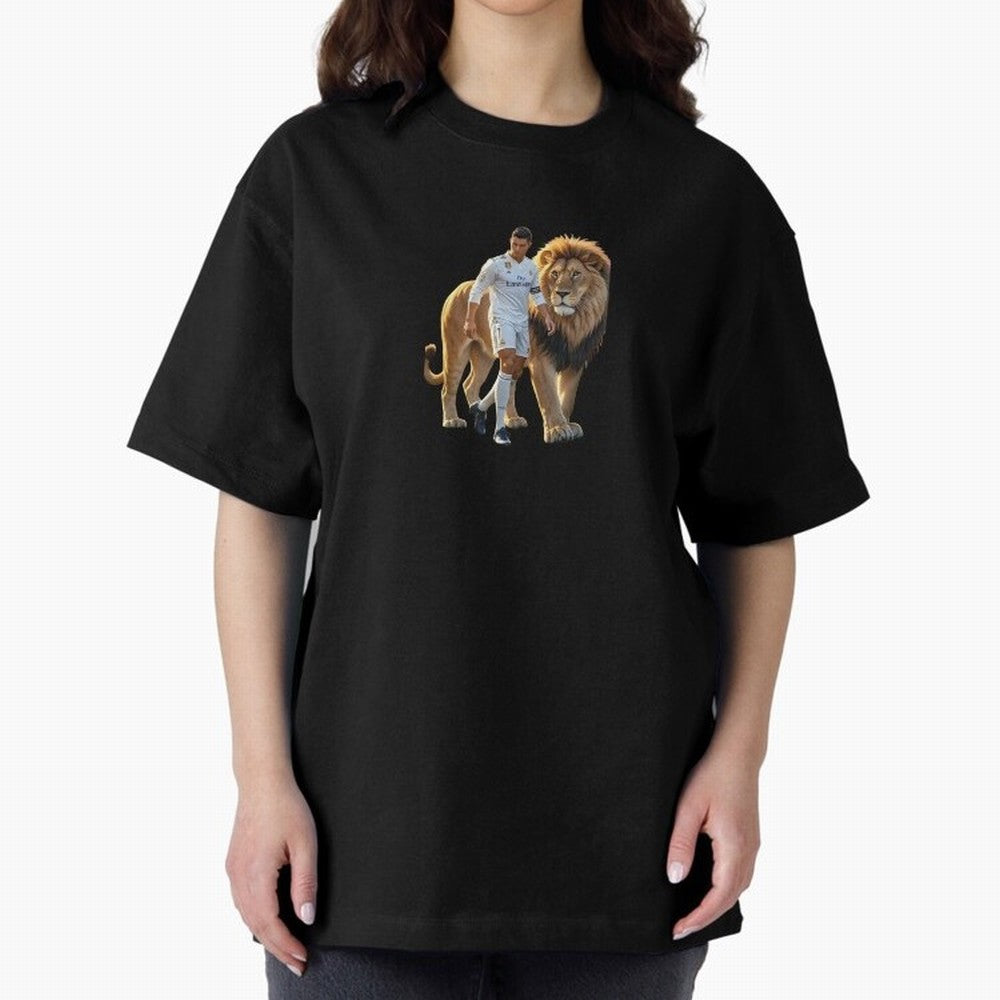 Christiano Ronaldo lion Oversized T-Shirt Join the Global Buzz around Match Day Hype around FIFA World Cup 2026 Group Stage, Haaland, England, Vintage Soccer Flavor, Modern Football Stars, National Flags and Final Night Emotion; Ideal for