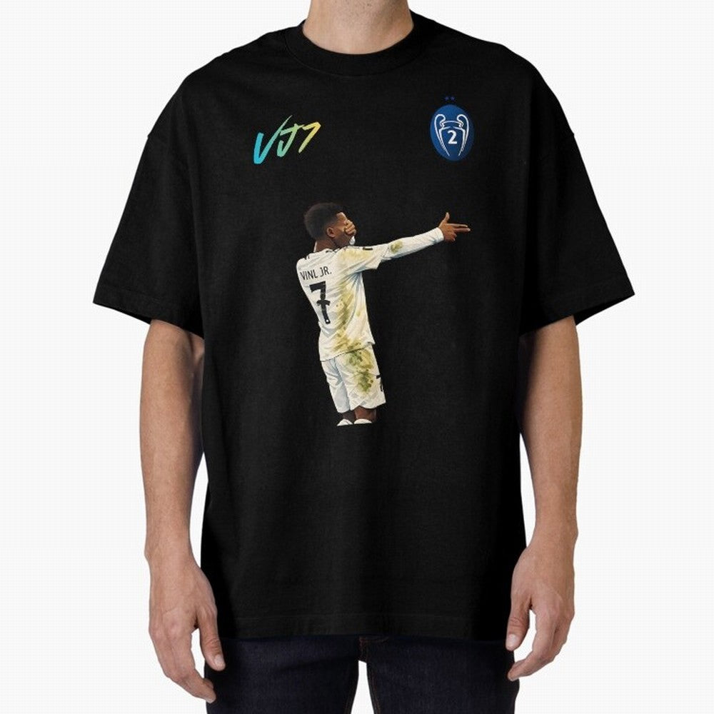 Vini Jr Oversized T-Shirt Relive the Noise and Pride of FIFA World Cup 2026 USA Canada Mexico Capturing Messi, Neymar and Mbappe, Portugal, Spain and Germany Energy, Match Day Excitement, Supporter Culture, Golden Goals and Global Football Passion;