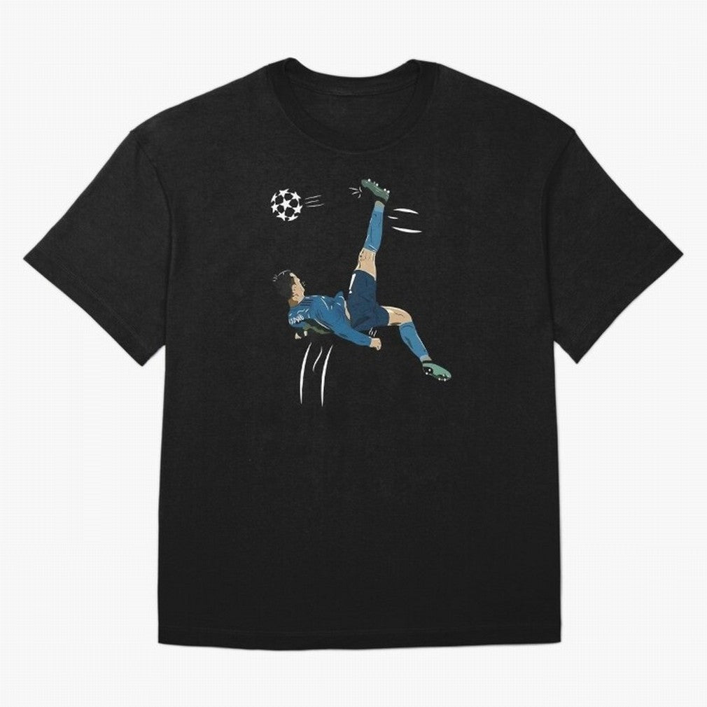 Cristiano Ronaldo Bicycle Kick Oversized T-Shirt Celebrate Unforgettable Nights in Global Football Passion for FIFA World Cup 2026 USA Canada Mexico, Centered on Messi and Cristiano Ronaldo, Argentina, Vintage Soccer Flavor, Modern Football Stars,