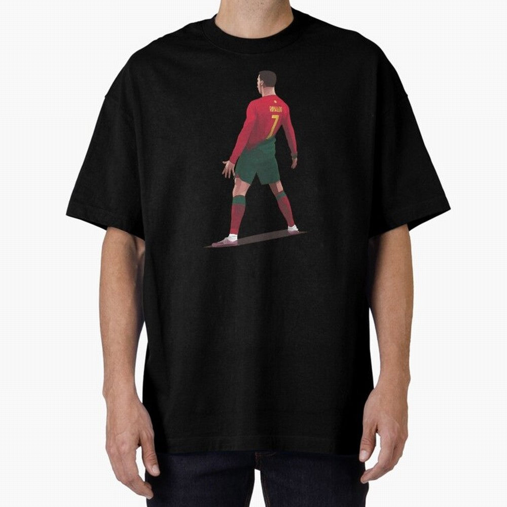 CR7 Celebration Pose Oversized T-Shirt Get Ready for FIFA World Cup 2026 USA Canada Mexico Capturing Messi, France Energy, Worldwide Fan Energy, Dramatic Goals, Stadium Lights and Championship Celebrations; Great for Watch Parties, Sports Bars,