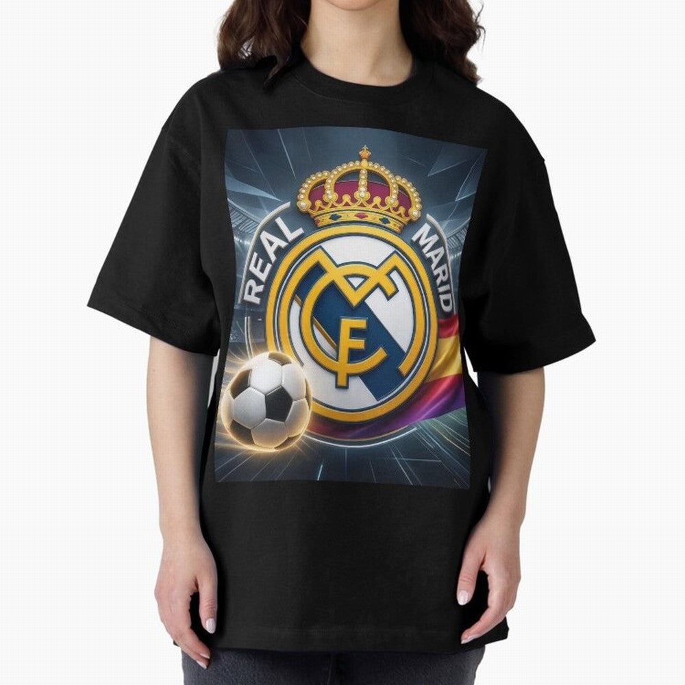 Pelot¨®n Real Madrid Oversized T-Shirt Treasure Match Day Hype around FIFA World Cup 2026, Mbappe and Neymar, Spain and Netherlands, Retro Football Energy, Iconic Rivalries, Trophy Chase Drama and Stadium Atmosphere; Ideal for Fans Who Follow