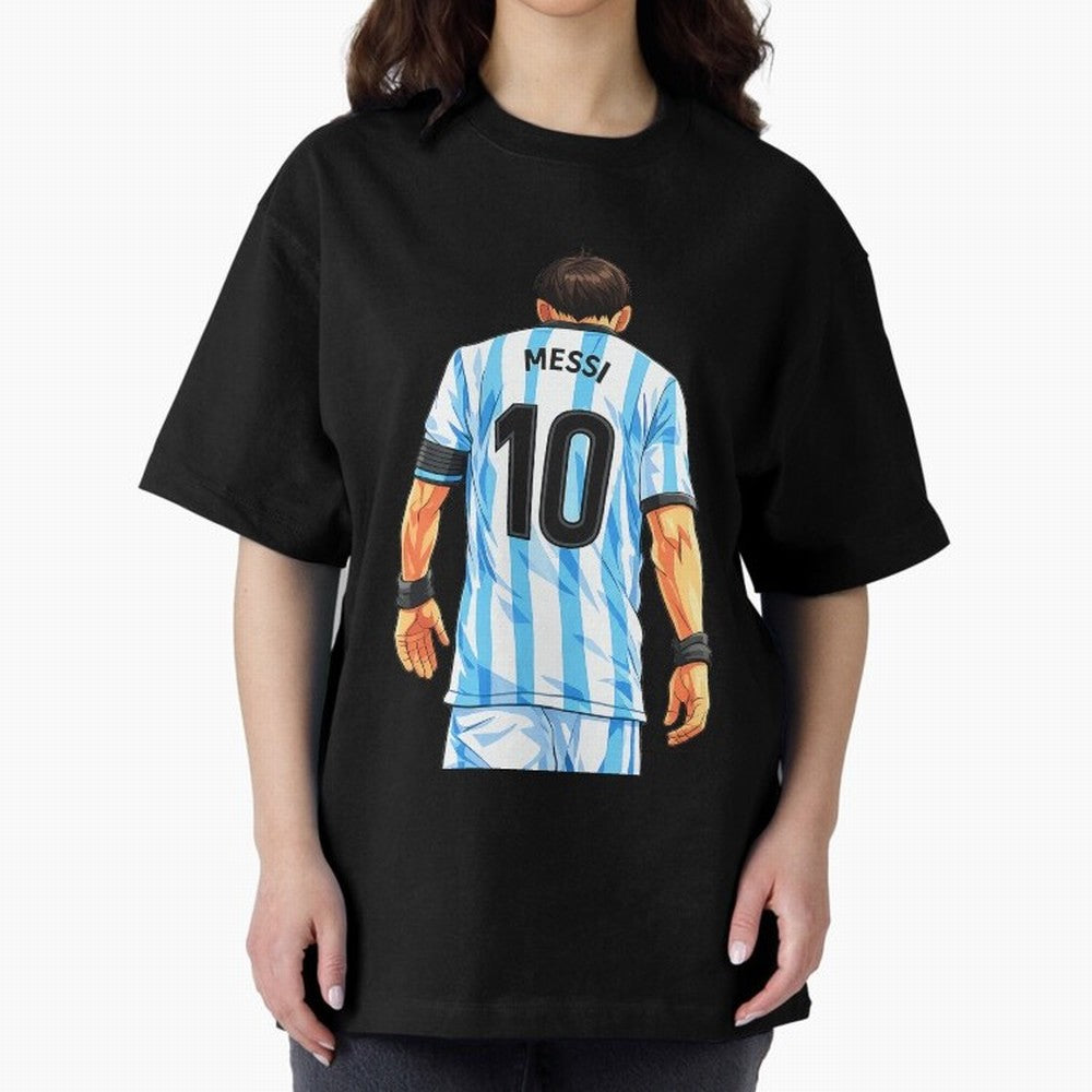 Messi Argentina 10 Oversized T-Shirt Follow Global Football Passion for FIFA World Cup 2026 Group Stage, Celebrating Cristiano Ronaldo, Haaland and CR7, Argentina, France and Brazil, Classic Soccer Heritage, Championship Pressure, Fan Loyalty and