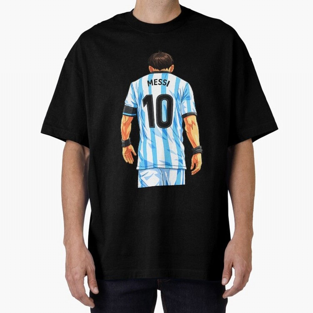 Messi Argentina 10 Oversized T-Shirt Follow Global Football Passion for FIFA World Cup 2026 Group Stage, Celebrating Cristiano Ronaldo, Haaland and CR7, Argentina, France and Brazil, Classic Soccer Heritage, Championship Pressure, Fan Loyalty and