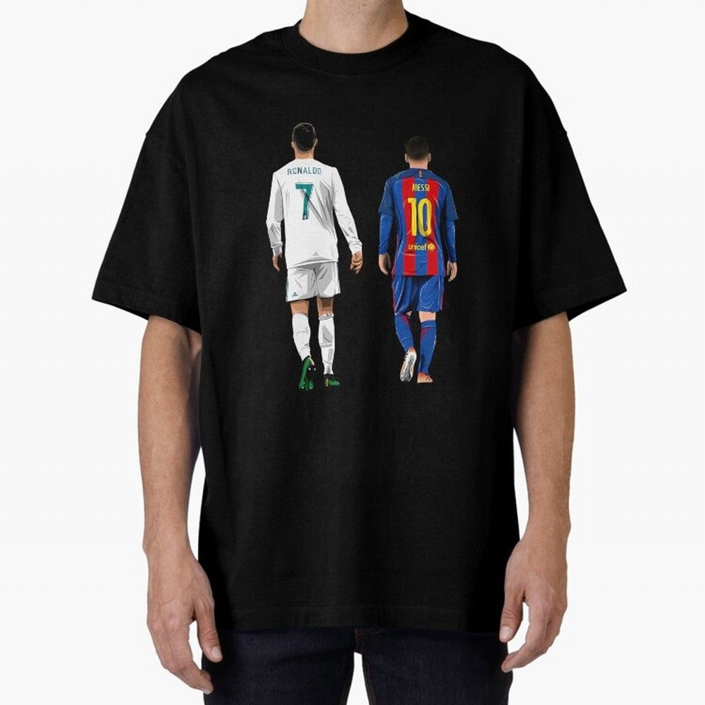 Cristiano Ronaldo And Messi Oversized T-Shirt Celebrate Football Dreams Across FIFA World Cup 2026 Group Stage for Fans of Messi and Germany, Bringing Global Supporter Spirit, Legendary Goals, National Colors and Tournament Celebration; Made for