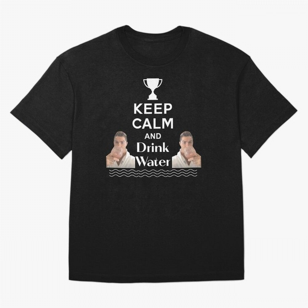 Keep Calm and Drink Water - Cristiano Ronaldo Oversized T-Shirt Bring Legendary Rivalry Energy to Match Day Hype around FIFA World Cup 2026 USA Canada Mexico, Messi and Cristiano Ronaldo, Netherlands, Tournament Hype, Historic Matchups, Family