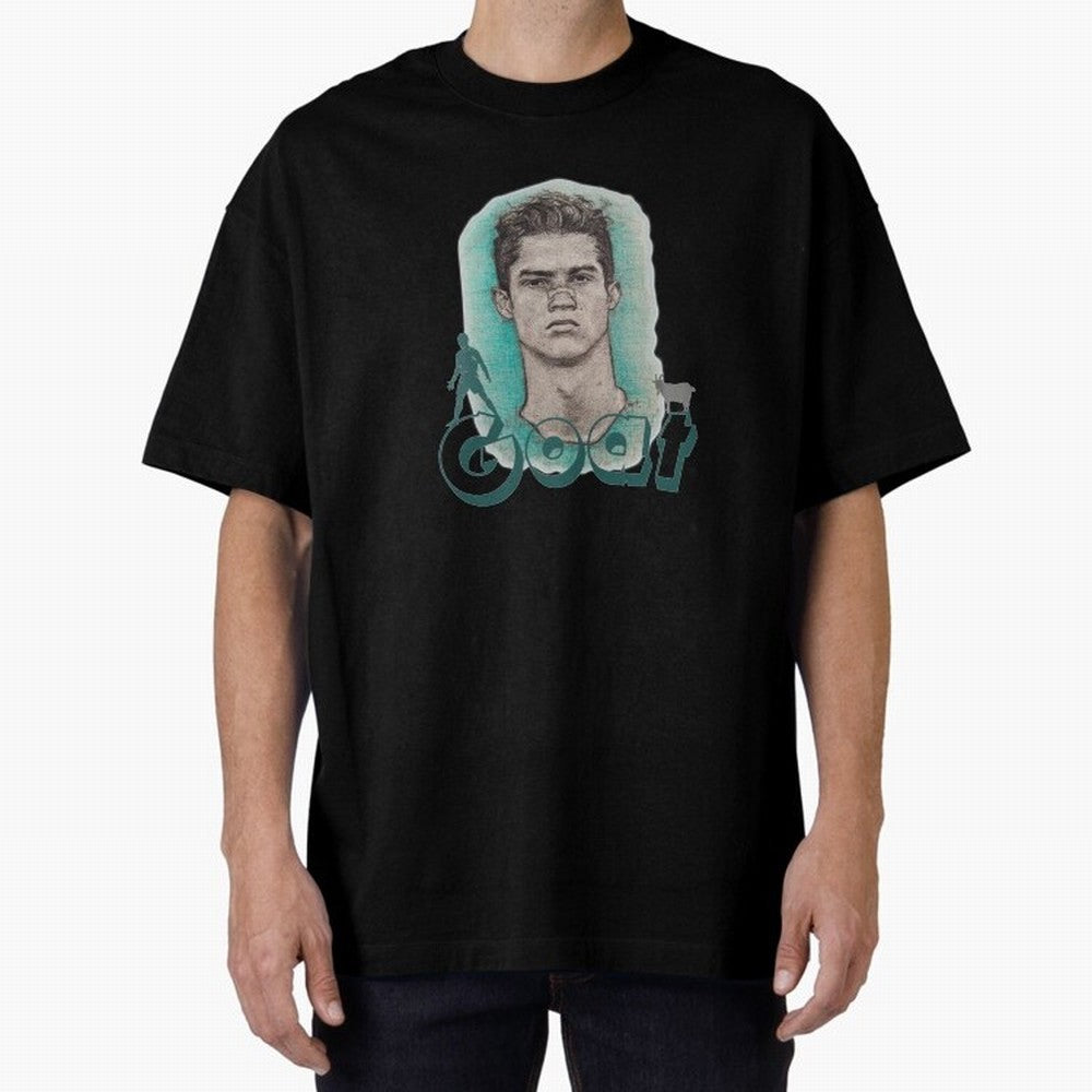 Cristiano Ronaldo - The Goat Oversized T-Shirt Support Match Day Hype around FIFA World Cup 2026 USA Canada Mexico, Neymar, Haaland and Cristiano Ronaldo, Brazil, Portugal and Argentina, Worldwide Fan Energy, Dramatic Goals, Stadium Lights and