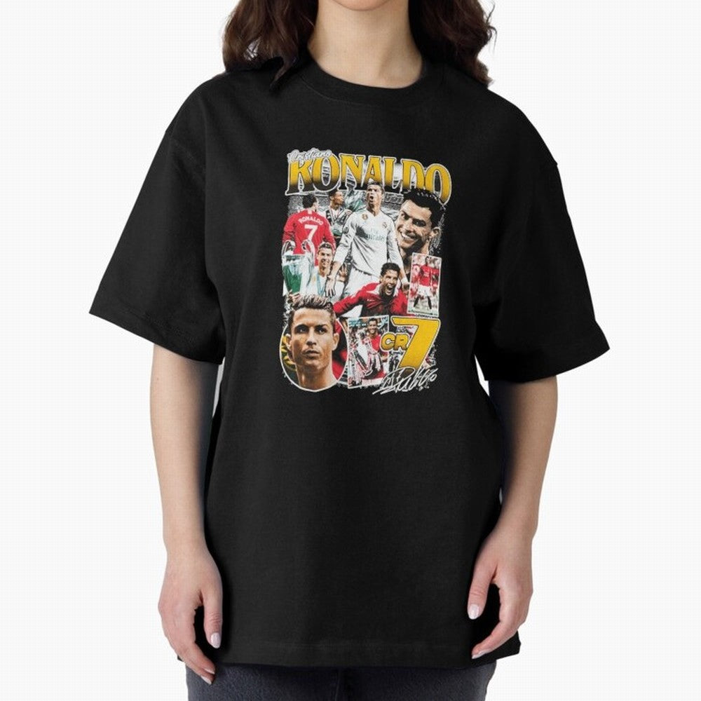 Cristiano Ronaldo Cr7 Collage Oversized T-Shirt Back Your Heroes with Match Day Hype around FIFA World Cup 2026, Messi and Cristiano Ronaldo, England, France and Netherlands, Stadium Chants, National Pride, Trophy Dreams and Unforgettable Football